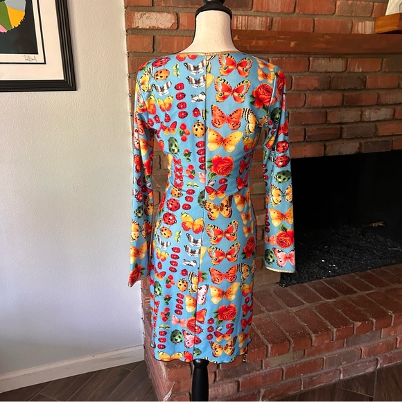 Kasia de Gelaque Butterfly Bug Print Long Sleeve Dress Sz S - Picture 6 of 11